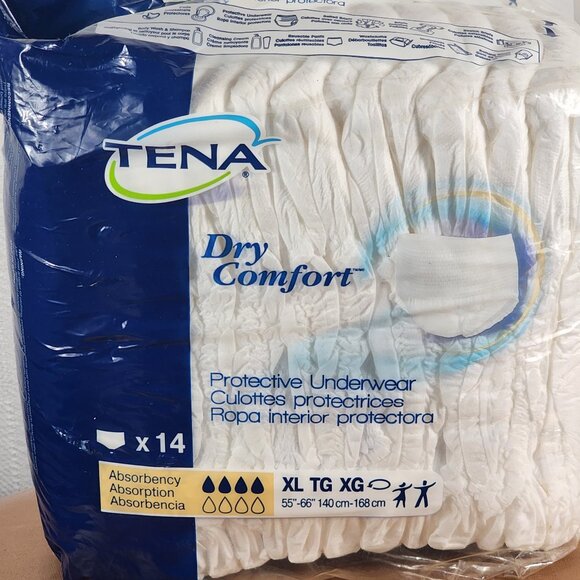 Tena Dry Comfort Absorbent 14pk Adult Protective Underwear Size XL 55"-66" - Picture 1 of 16
